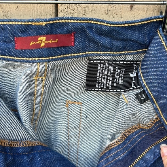 7 For All Mankind Flare Leg High Rise Jeans Sz 27 Boho Chic - Picture 3 of 5